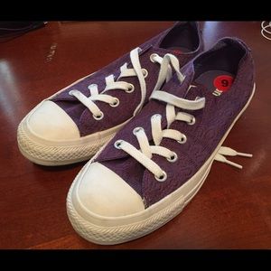 Converse Chuck Taylor Purple Lace Fabric Shoes